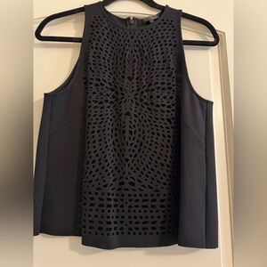 INTERMIX Black Laser Cut Sleeveless Top